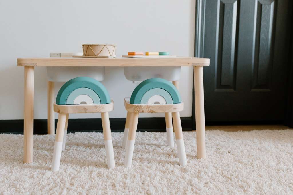 Child-friendly furniture helps create Montessori inspired spaces at home