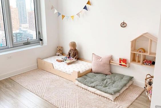 A Montessori Floor Bed is a great addition to a Montessori nursery