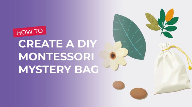 Learn how to create a DIY Montessori mystery bag for your child! Develop their sense of touch, language, and sorting skills with this simple activity.